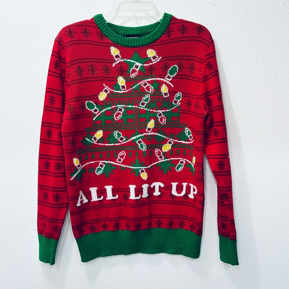 Christmas Sweater Holiday Lights /Well Worn Size S
